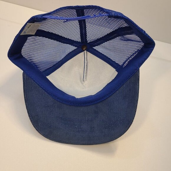 Vintage 90s Trucker Hat Sancton Patch Corduroy/Mesh Adjustable Hat - Picture 7 of 8